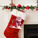 Personalised Cute Santa Hat Snowman Letter Acrylic Ornament with Name Christmas Tree Decor Holiday Gift for Family Kids