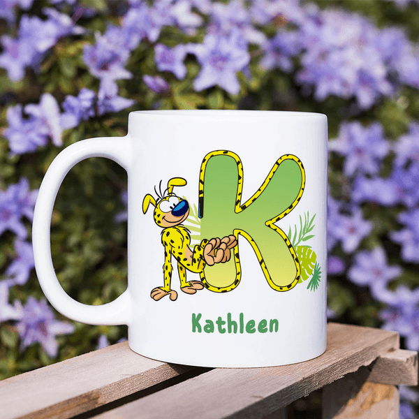 Personalized Long-Tailed Marsupilami 11 oz 15 oz Ceramic Mug with Name and Initial Daily Use Birthday Gift for Family Friends | Callie × Marsupilami®