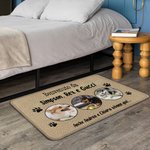 Zerbino antiscivolo personalizzato con 1-3 foto di animali e testo design con zampe regalo per amanti di animali