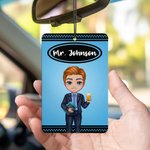 Personlig tecknad lärare karaktär bil luftfräschare prydnad bilinredning lärarens dag Bithday present till lärare