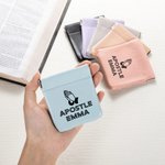 Personalised Praying Hands PU Leather Squeeze Rosary Pouch Storage Bag with Name Communion Baptism Gift for Christians