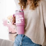 Personalised In My Engaged Era Future Mrs 40oz Name Tumbler with Lid Straw and Handle Bridal Shower Bachelorette Party Engagement Gift for Bride