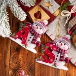 Personalised Cute Santa Hat Snowman Letter Acrylic Ornament with Name Christmas Tree Decor Holiday Gift for Family Kids