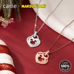 Personalised Birthstone Marsupilami Heart Lock Core Leopard Print Necklace with Name Birthday Gift for Friends Family | Callie × Marsupilami®