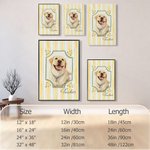 Personalised Watercolour and Coloured Pencil Style Pet Portrait Photo Canvas Painting with Name Home Decor Pet Birthday Gift for Pet Lovers Owners