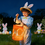 Gepersonaliseerde Peter Konijn Bunny LED licht emmer tas mand met initiaal en naam paaseieren jacht benodigdheden Party Favors geschenk voor kinderen familie