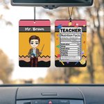 Personlig tecknad lärare karaktär bil luftfräschare prydnad bilinredning lärarens dag Bithday present till lärare