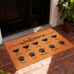 Personlig Welcome Heart Dog Paw Print halkfri dörrmatta med namn heminredning inflyttningsfest födelsedagspresent för hundägare älskare