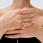 Personalised Sun and Moon Necklace with Birthstone Celestial Jewellery Birthday Mother's Day Gift for Mom Woman