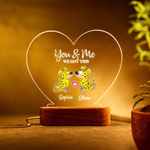 Personalized Couple Long-Tailed Marsupilami Heart-Shaped LED Night Light with Names Home Decor Birthday Gift for Lovers | Callie × Marsupilami®