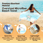 Asciugamano da spiaggia personalizzato con nome e titolo per animali marini, regalo di compleanno essenziale per ragazzi, ragazze e amanti del tema dell'oceano.