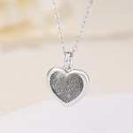 Gepersonaliseerde Hart Vingerafdruk Ketting Sierlijke Sieraden met Gegraveerde Handschrift Tekst Verjaardag Moederdag Herdenkingscadeau voor haar