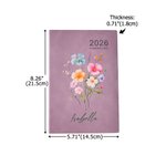 Personnalisé Wildflower 2026 Planner A5 Calendar Planner Notebook with Name Planning Journal Day Birthday Gift for Friends Students
