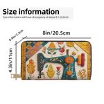 Personalized Retro Sewing Machine Large Name Hand Wallet with Multiple Compartments and Metal Zipper Birthday Anniversary Gift for Sewing Lover
