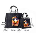 Personalised Cute Ghost and Pumpkin Large Capacity Tote Bag with Name Halloween Party Gift for Boys Girls