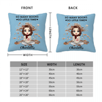 Personalised Cartoon Character Soft Cushion Cover with Name Home Decor Book Club Birthday Gift for Women Girls Reading Lovers