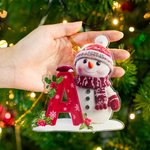 Personalised Cute Santa Hat Snowman Letter Acrylic Ornament with Name Christmas Tree Decor Holiday Gift for Family Kids