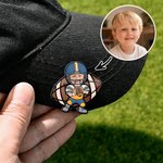 Personalised Cartoon Photo Football Player Magnetic Hat Clip Sports Team Birthday Gift for Kids