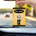 Personlig tecknad lärare karaktär bil luftfräschare prydnad bilinredning lärarens dag Bithday present till lärare