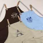 Personalisierte Canvas Kochschürze mit besticktem Namen Initiale und Logo inklusive Taschen verstellbare Backschürze Geschenk für Köche Bäcker