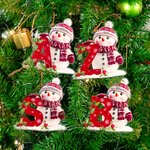 Personalised Cute Santa Hat Snowman Letter Acrylic Ornament with Name Christmas Tree Decor Holiday Gift for Family Kids