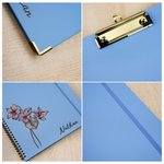 Bloc-notes A4 personnalisé avec fleur de naissance Multicolore avec page intérieure en PP et bloc-notes Fournitures de bureau Cadeau d'anniversaire pour enseignant(e) étudiant(e) personnel de bureau