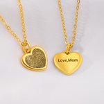 Gepersonaliseerde Hart Vingerafdruk Ketting Sierlijke Sieraden met Gegraveerde Handschrift Tekst Verjaardag Moederdag Herdenkingscadeau voor haar