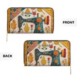 Personalized Retro Sewing Machine Large Name Hand Wallet with Multiple Compartments and Metal Zipper Birthday Anniversary Gift for Sewing Lover