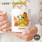 Personalized Long-Tailed Marsupilami 11 oz 15 oz Ceramic Mug with Name and Initial Daily Use Birthday Gift for Family Friends | Callie × Marsupilami®