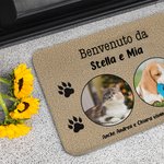 Zerbino antiscivolo personalizzato con 1-3 foto di animali e testo design con zampe regalo per amanti di animali