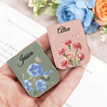 Gepersonaliseerde Geboortebloem Magnetische PU Lederen Bladwijzer Clip met Naam Lezen Verjaardagscadeau voor boekenliefhebbers Bookworms