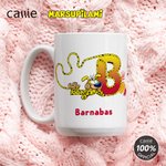 Personalized Long-Tailed Marsupilami 11 oz 15 oz Ceramic Mug with Name and Initial Daily Use Birthday Gift for Family Friends | Callie × Marsupilami®
