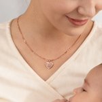 Gepersonaliseerde Hart Vingerafdruk Ketting Sierlijke Sieraden met Gegraveerde Handschrift Tekst Verjaardag Moederdag Herdenkingscadeau voor haar