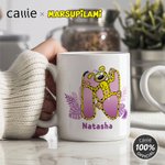 Personalized Long-Tailed Marsupilami 11 oz 15 oz Ceramic Mug with Name and Initial Daily Use Birthday Gift for Family Friends | Callie × Marsupilami®