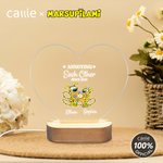 Personalized Couple Long-Tailed Marsupilami Heart-Shaped LED Night Light with Names Home Decor Birthday Gift for Lovers | Callie × Marsupilami®