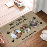 Zerbino antiscivolo personalizzato con 1-3 foto di animali e testo design con zampe regalo per amanti di animali