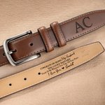 Cintura in pelle personalizzata I Love You con testo inciso Anniversario San Valentino Accessorio per viaggi d'affari Regalo per il marito