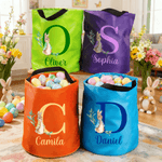 Gepersonaliseerde Peter Konijn Bunny LED licht emmer tas mand met initiaal en naam paaseieren jacht benodigdheden Party Favors geschenk voor kinderen familie