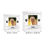 Personlig transparent akrylplakett med foto namn datum och tassavtryck av ditt husdjur som minnesgåva och tröstpresent till djurägare