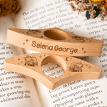 Personalised Minimalist Book Dragon Star Wooden Book Page Holder with Engraved Name Daily Use Birthday Gift for Bookworms Book Lovers Students