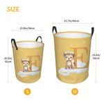 Personalised Wreath Animals Star Initial Waterproof Laundry Storage Basket with Name and Handle Birthday Housewarming Gift for Kids