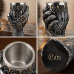 Personalizado estilo medieval León Armadura Guantelete Copa de vino con nombre grabado Aniversario Cumpleaños Regalo para Caballero Amante Padre Hombre
