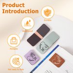 Personalised Birth Flower Magnetic PU Leather Bookmark Clip with Name Daily Use Birthday Gift for Book Lovers Bookworms