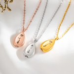 Personalized Vintage Engraved Birth Flower Drop Ashes Urn Necklace with Text Cremation Funeral Jewellery Memorial Sympathy Gift for Women