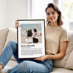 Poster personnalisé en toile d'aquarelle et crayons de couleur avec nom Cadeau d'anniversaire pour le meilleur ami