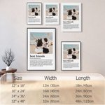 Poster personnalisé en toile d'aquarelle et crayons de couleur avec nom Cadeau d'anniversaire pour le meilleur ami