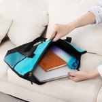 Henkilökohtainen Syntymä Kukka jalokivi Suuri Kangaskassi nimi ja Mesh taskut Päivittäinen käyttö Travel Syntymäpäivä lahja naisille