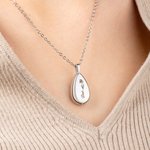 Personalized Vintage Engraved Birth Flower Drop Ashes Urn Necklace with Text Cremation Funeral Jewellery Memorial Sympathy Gift for Women