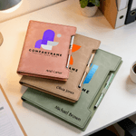 Personalised Company Logo Design PU Leather Refillable Binder Notebook with Name Slogan and Pen Anniversary Promotion Gift for Employee