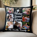 Personalized Home Sweet Home 7 Photos Soft Throw Pillow Cover with Text Home Decor Birthday Anniversary Gift for Family